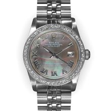 Midsize rolex datejust SS MID SIZE watch gray MOP dial