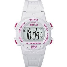 Midsize Timex Ironman Ladies Sport Chronograph Digital White Rubber Watch