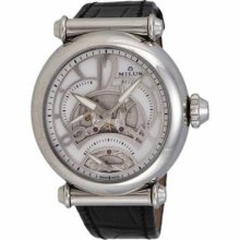 Milus Lady's Merea Triretrograde White Mother Of Pearl Skeleton Dial Watch