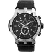 Momentus Stainless Steel Band Black Dial Chronograph Men's Watch X600s-04bb