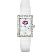 Montreal Canadiens Ladies Allure Watch White Leather Strap