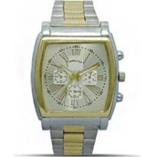 Montres Carlo Mens Chronograph Style Quartz Two Tone Dial Stainle ...