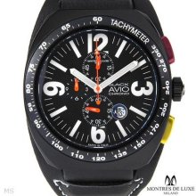 Montres De Luxe Milano Avio Chronograph Men's Watch Black Case 01371620