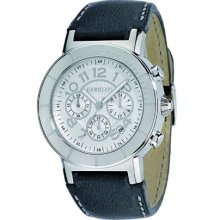 Morellato Portofino Sht001 Men's Analog Quartz Watch With Chronograph, White Back And Black Leather Strap