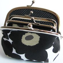 Mother and Daughter Frame Purse Marimekko Mini Unikko Black Made to Order