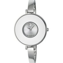 Movado Brila Silver Dial Mother Of Pearl Bezel Stainless Steel Ladies Watch