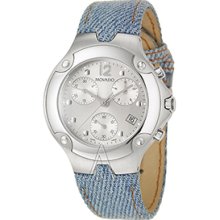 Movado Men's Blue Denim Silver Dial Chronograph Date Watch 0605085