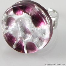 Murano Glass Venetian Reflections Ring - Round with adjustable band