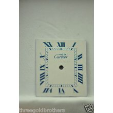 Must De Cartier White & Navy Blue Roman Number Dial