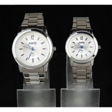 Nary Fashion Stainless Steel Band Quartz Watchproof Watch White Dial Watch