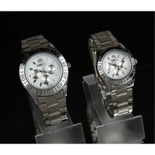 Nary Sports Coulpe Stainless Steel Quartz Watch Classic Series White Dial