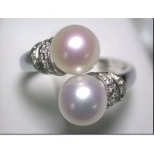 Nature Real White Pearl 18k Gp Ring, Size Can Adjust