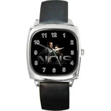 NCIS Unisex Silver-Tone Square Metal Watch 01