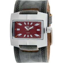 Nemesis Men's Classic Burgundy Leather Cuff Band Quartz Watch (Watch)