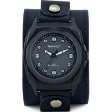 Nemesis Men's Signature Black/ White Eternity Leather Band Watch (Watch)