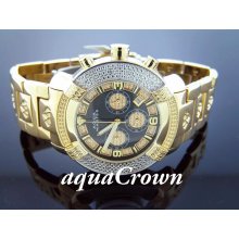 New Aqua Master Large Round 20 YG 2 Tone Diamonds Watch