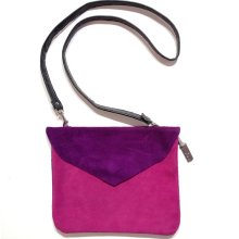 NEW - Color Blocked Suede Leather Crossbody - SMALL