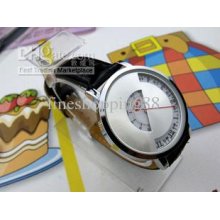 New Fashion Characteristic Dial Move Needle Quartz Watch With Leathe