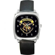 NEW HOT HARRY POTTER HOGWARTS SCHOOL Square Metal Watch - Stainless Steel - Silver