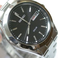 New Seiko Solar Men's Silver Watch $379