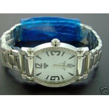 New Swiss Aqua Master Stainless Steel 74 Big Diamond White Face