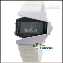 New White Oversized Light Digital Sports Quartz Rubber Wrist Watches