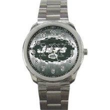 New York Jets Unisex Silver-Tone Sports Metal Watch 07