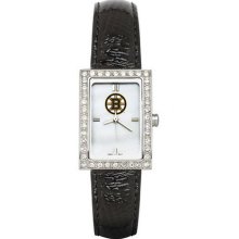 NHL - Boston Bruins Ladies Allure Watch Black Leather Strap