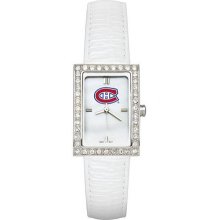 NHL - Montreal Canadiens Ladies Allure Watch White Leather Strap