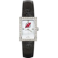 NHL - New Jersey Devils Ladies Allure Watch Black Leather Strap