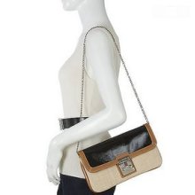 Nine West Eyes Closed Clutch In Natural / Black, NWT - Msrp $69.00