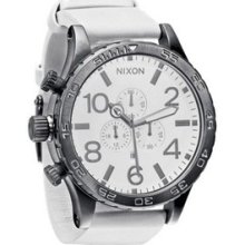 Nixon 51-30 Chrono Leather Gunmetal/white A124 486