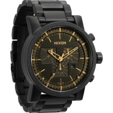 Nixon Men's Gunship A154001-00 Black Stainless-Steel Swiss Quartz