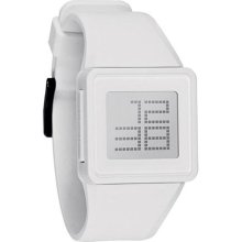 Nixon Men's 'Newton' Digital Silicone Strap White Watch A137-100- ...