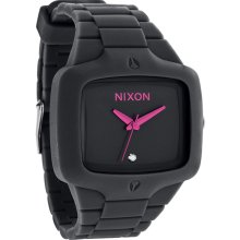 Nixon Rubber Player Watch (Colour: All Black/Pink)