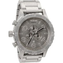 Nixon The 51-30 Chrono (Raw Steel) One Size :: All Raw Steel