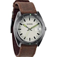 Nixon 'The Rover' Leather Strap Watch, 42mm