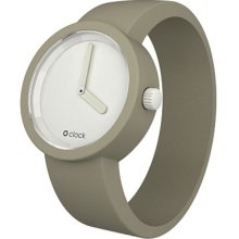 O Clock Unisex Original White Face Watch Ocw05-S (Small) With Dove Hypoallergenic Silicon Rubber Watch Strap