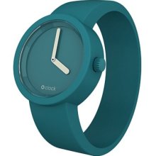 O Clock Unisex Tone On Tone Watch Oct19-L (Large) With Water Blue Hypoallergenic Silicon Rubber Watch Strap