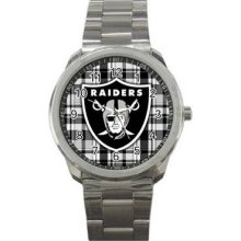 Oakland Raiders Unisex Silver-Tone Sports Metal Watch 02