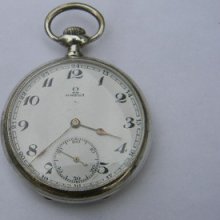 Omega 15 Jewel Open Face Pocket Watch Silver