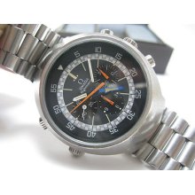 Omega Flightmaster Gmt 911 Chronograph Stainless Steel Watch