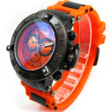 Orange Gun Geneva Heavy Case Hard Rubber Oversized Sport Men's Watch