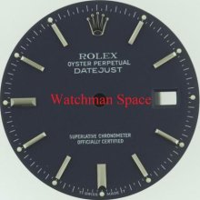 Original Men's Rolex Datejust Quickset Glossy Blue Stick Dial Ss Rare B11