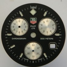 Original Vintage Tag Heuer Pilot 1/10 Chronograph Watch Dial 90's