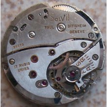 Paul Ditisheim Solvil Vintage Wristwatch Movement 23,5 Balance Broken For Parts