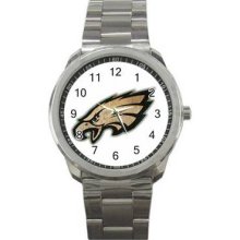 Philadelphia Eagles Unisex Silver-Tone Sports Metal Watch 09