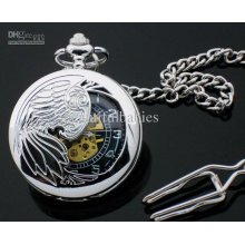 Pocket Watch Vintage Jewelry Alloy Necklace Stainless Steel Machiner