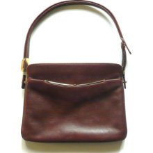 POURCHET - Vintage French Leather Handbag - Made in France