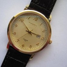 Prisma Unisex Quartz N.o.s. Watch Yellow Plated Watch Case Running